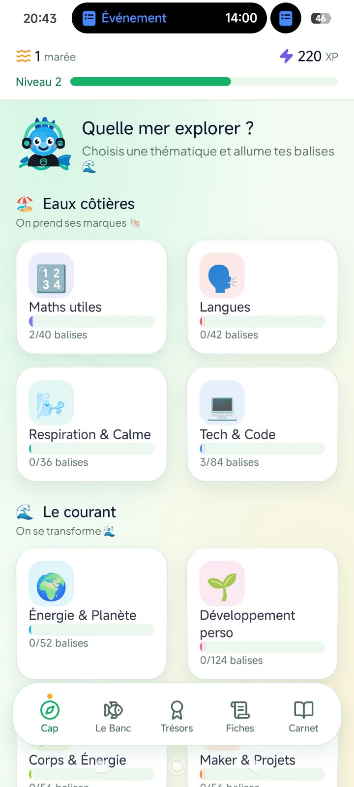 L’application Nami Quest : des univers à explorer, des balises et une progression